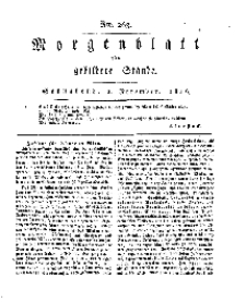 Morgenblatt für gebildete Stände, Sonnabend, 2. November 1811, No 263.