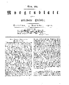 Morgenblatt für gebildete Stände, Dienstag, 5. November 1811, No 265.