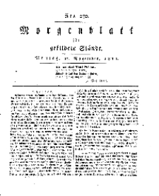 Morgenblatt für gebildete Stände, Montag, 11. November 1811, No 270.