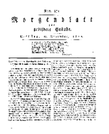 Morgenblatt für gebildete Stände, Dienstag, 12. November 1811, No 271.