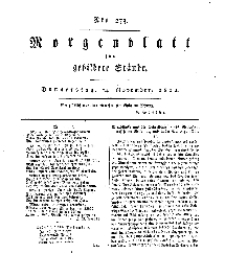 Morgenblatt für gebildete Stände, Donnerstag, 14. November 1811, No 273.