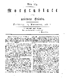 Morgenblatt für gebildete Stände, Freitag, 15. November 1811, No 274.