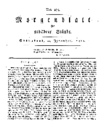 Morgenblatt für gebildete Stände, Sonnabend, 16. November 1811, No 275.