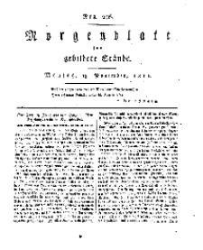 Morgenblatt für gebildete Stände, Montag, 18. November 1811, No 276.