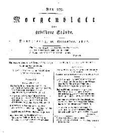 Morgenblatt für gebildete Stände, Donnerstag, 21. November 1811, No 279.