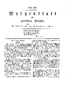 Morgenblatt für gebildete Stände, Sonnabend, 23. November 1811, No 281.