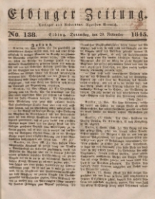 Elbinger Zeitung, No. 138 Donnerstag, 20. November 1845