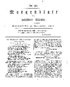Morgenblatt für gebildete Stände, Sonnabend, 30. November 1811, No 287.