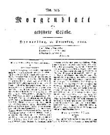 Morgenblatt für gebildete Stände, Donnerstag, 26. Dezember 1811, No 309.