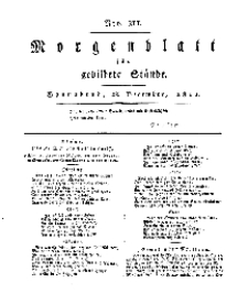 Morgenblatt für gebildete Stände, Sonnabend, 28. Dezember 1811, No 311.