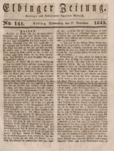 Elbinger Zeitung, No. 141 Donnerstag, 27. November 1845