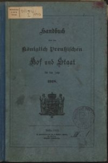 Handbuch über den Königlich Preußischen Hof und Staat