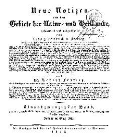 Neue Notizen aus dem Gebiete der Natur- und Heilkunde, 1842 (Register - Bd. XXI)