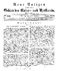 Neue Notizen aus dem Gebiete der Natur- und Heilkunde, 1842 (Bd. XXI, nr 2), Januar - No 442