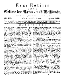 Neue Notizen aus dem Gebiete der Natur- und Heilkunde, 1842 (Bd. XXI, nr 5), Januar - No 445
