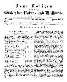 Neue Notizen aus dem Gebiete der Natur- und Heilkunde, 1842 (Bd. XXI, nr 6), Januar - No 446
