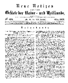 Neue Notizen aus dem Gebiete der Natur- und Heilkunde, 1842 (Bd. XXI, nr 18), März - No 458