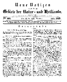 Neue Notizen aus dem Gebiete der Natur- und Heilkunde, 1842 (Bd. XXI, nr 21), März - No 461