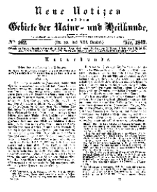 Neue Notizen aus dem Gebiete der Natur- und Heilkunde, 1842 (Bd. XXI, nr 22), März - No 462
