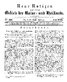 Neue Notizen aus dem Gebiete der Natur- und Heilkunde, 1842 (Bd. XXII, nr 1), April - No 463