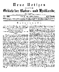 Neue Notizen aus dem Gebiete der Natur- und Heilkunde, 1842 (Bd. XXII, nr 4), April - No 466