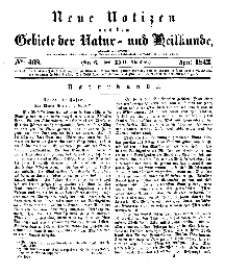 Neue Notizen aus dem Gebiete der Natur- und Heilkunde, 1842 (Bd. XXII, nr 6), April - No 468