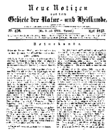 Neue Notizen aus dem Gebiete der Natur- und Heilkunde, 1842 (Bd. XXII, nr 8), April - No 470