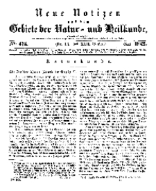Neue Notizen aus dem Gebiete der Natur- und Heilkunde, 1842 (Bd. XXII, nr 13), Mai - No 475