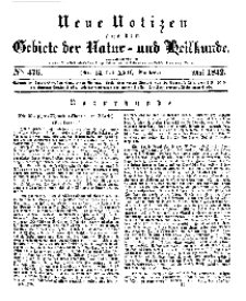 Neue Notizen aus dem Gebiete der Natur- und Heilkunde, 1842 (Bd. XXII, nr 14), Mai - No 476