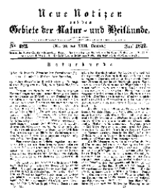 Neue Notizen aus dem Gebiete der Natur- und Heilkunde, 1842 (Bd. XXII, nr 20), Juni - No 482