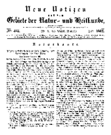 Neue Notizen aus dem Gebiete der Natur- und Heilkunde, 1842 (Bd. XXIII, nr 1), Juli - No 485