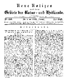 Neue Notizen aus dem Gebiete der Natur- und Heilkunde, 1842 (Bd. XXIII, nr 2), Juli - No 486