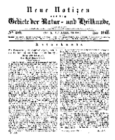 Neue Notizen aus dem Gebiete der Natur- und Heilkunde, 1842 (Bd. XXIII, nr 5), Juli - No 489