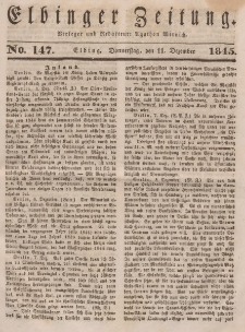 Elbinger Zeitung, No. 147 Donnerstag, 11. Dezember 1845
