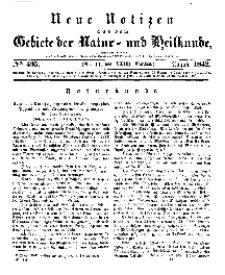 Neue Notizen aus dem Gebiete der Natur- und Heilkunde, 1842 (Bd. XXIII, nr 11), August - No 495