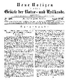 Neue Notizen aus dem Gebiete der Natur- und Heilkunde, 1842 (Bd. XXIII, nr 12), August - No 496