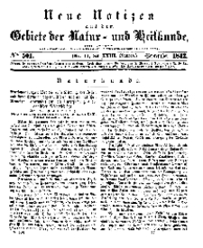 Neue Notizen aus dem Gebiete der Natur- und Heilkunde, 1842 (Bd. XXIII, nr 17), September - No 501