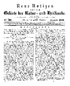 Neue Notizen aus dem Gebiete der Natur- und Heilkunde, 1842 (Bd. XXIII, nr 18), September - No 502