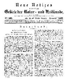 Neue Notizen aus dem Gebiete der Natur- und Heilkunde, 1842 (Bd. XXIII, nr 19), September - No 503