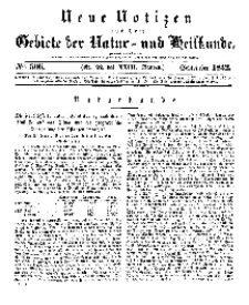 Neue Notizen aus dem Gebiete der Natur- und Heilkunde, 1842 (Bd. XXIII, nr 22), September - No 506