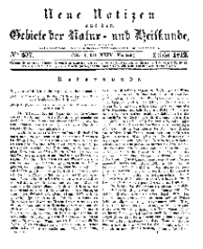 Neue Notizen aus dem Gebiete der Natur- und Heilkunde, 1842 (Bd. XXIV, nr 1), October - No 507
