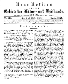 Neue Notizen aus dem Gebiete der Natur- und Heilkunde, 1842 (Bd. XXIV, nr 2), October - No 508