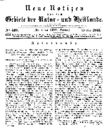 Neue Notizen aus dem Gebiete der Natur- und Heilkunde, 1842 (Bd. XXIV, nr 4), October - No 510