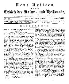 Neue Notizen aus dem Gebiete der Natur- und Heilkunde, 1842 (Bd. XXIV, nr 5), October - No 511