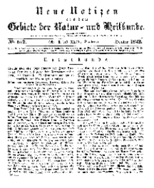 Neue Notizen aus dem Gebiete der Natur- und Heilkunde, 1842 (Bd. XXIV, nr 6), October - No 512