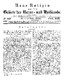 Neue Notizen aus dem Gebiete der Natur- und Heilkunde, 1842 (Bd. XXIV, nr 7), October - No 513
