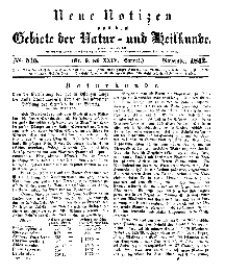 Neue Notizen aus dem Gebiete der Natur- und Heilkunde, 1842 (Bd. XXIV, nr 9), November - No 515