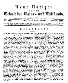 Neue Notizen aus dem Gebiete der Natur- und Heilkunde, 1842 (Bd. XXIV, nr 12), November - No 518