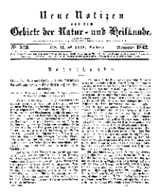 Neue Notizen aus dem Gebiete der Natur- und Heilkunde, 1842 (Bd. XXIV, nr 13), November - No 519
