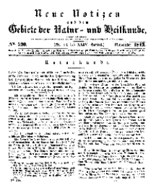 Neue Notizen aus dem Gebiete der Natur- und Heilkunde, 1842 (Bd. XXIV, nr 14), November - No 520